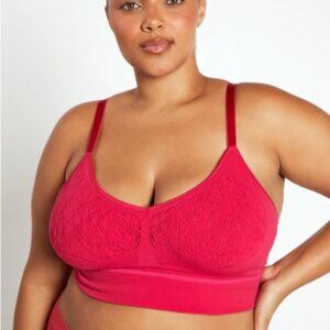 MINDD - The Mid V Neck Lined Wirefree Bra- Size 3 Magenta